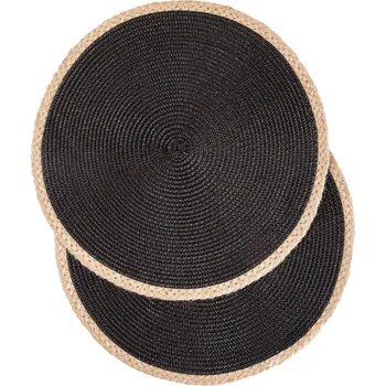 prostírání Prostírání na stůl PLAR černé, sada 2 ks, 38 cm, HOMLA