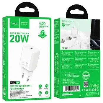 HOCO N60 20W USB-C Rychlá Nabíječka pro iOS / Android Telefony - HIT