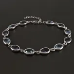 Goldpoint Stříbrný náramek modrofialové zirkony Délka: 17-20 cm