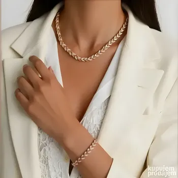 Souprava šperků IZMAEL Set CW 38797 Zlatá/Růžová KP38797