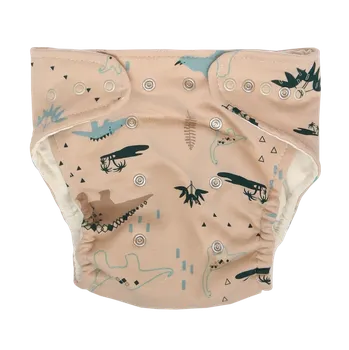 Plena Mamatti Látková plenka EKO sada - kalhotky + 2 x plenka, Dinosaurus, vel. 5-14 kg, krémová Velikost: 5 - 14 kg