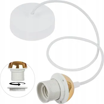 MONTÁŽNÍ LIŠTA PRO ZÁVĚSNÉ STROPNÍ SVÍTIDLO BÍLO-ZLATÁ OBJÍMKA E27 102,5CM