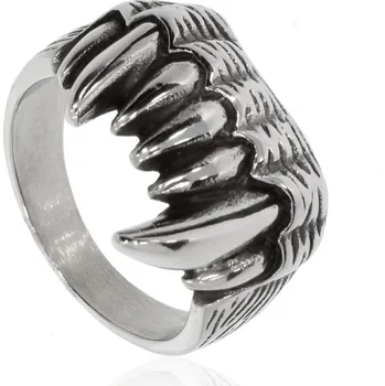 Prsten Zlatnictví Helios Ocelový prsten tesáky