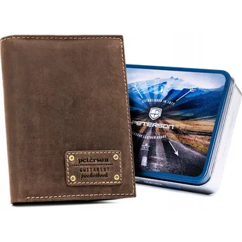 Peněženka Peterson pánská peněženka z přírodní kůže hnědá - muž