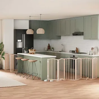 ohrádka pro psa zahrada-XL Zábrana pro psy s dvířky skládací 12 panelů 600 cm topol 3155589