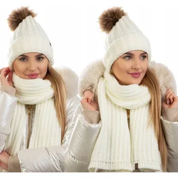Čepice Dámský set módní ČEPICE , teplý zimní šátek Vyrobeno Polské 23508