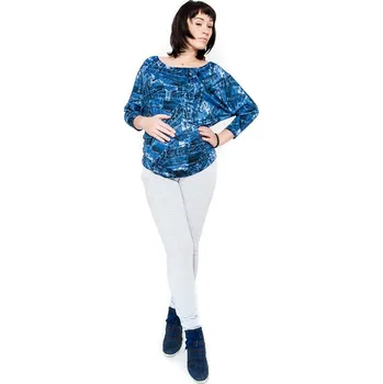 Těhotenská móda Těhotenské kalhoty Be MaaMaa - KALI sv. šedé, vel. S