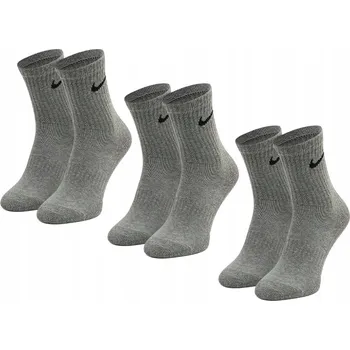 Ponožky Nike Cushioned Crew, šedé, velikost 38-42, 6 kusů nad kotník