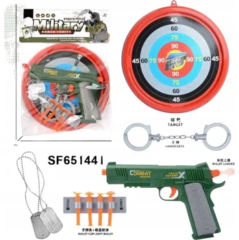 Dětská zbraň SADA HRAČEK PRO DĚTI - PISTOLE NA ŠIPKY + TERČ + POUTA