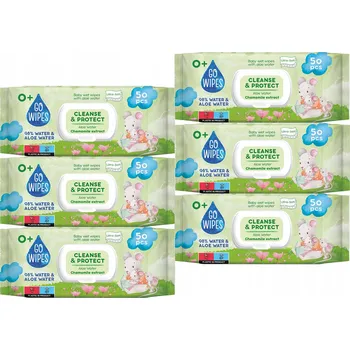 Dětský vlhčený ubrousek Antibakteriální ubrousky GoWipes 50 ks s aloe vera a heřmánkem
