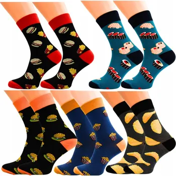 Pánské ponožky 5x PÁNSKÉ PONOŽKY Veselé BAREVNÉ Bavlněné ponožky 39-42