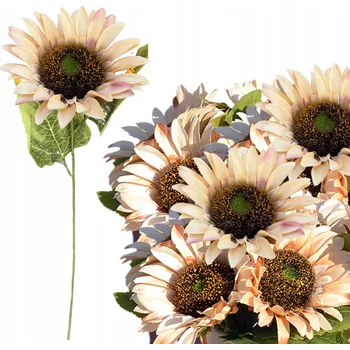 umělá květina UMĚLÁ SLUNEČNICE KRÉMOVÁ 38 Cm JEDNOTLIVÝ KVĚT DO VÁZY ARANŽMÁ KVĚTINY