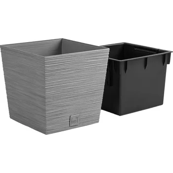 Květináč Šedý plast Květináč Prosperplast 24 cm x 24 x 23,5 cm