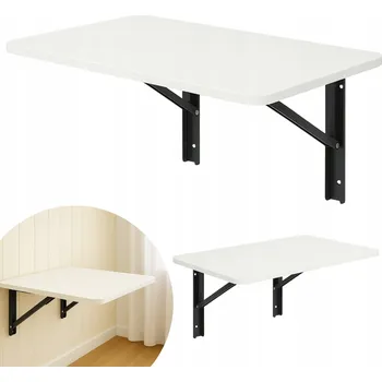 Psací stůl SKLÁDACÍ STOLEK NA ZEĎ BÍLÝ PSACÍ STŮL 40 x 60 x 1,8 cm LAMINOVANÝ POLICE