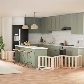 ohrádka pro psa zahrada-XL Zábrana pro psy s dvířky skládací 8 panelů 640 cm topol 3155666