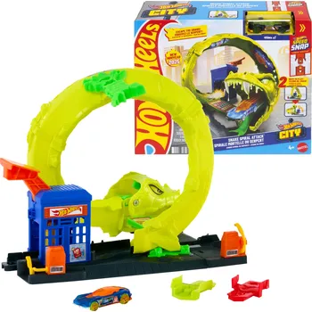 autodráha Mattel Hot Wheels Speed Snap Autodráha Hadí smyčka Snake Spiral Attack + vozidlo