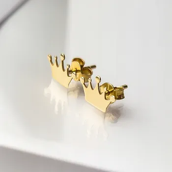 Náušnice Zlaté náušnice korunky - au 585/1000