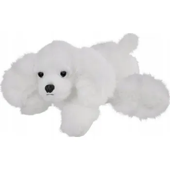 plyšák Plyšová Hračka Pejsek Bílý Ležící - 28 cm