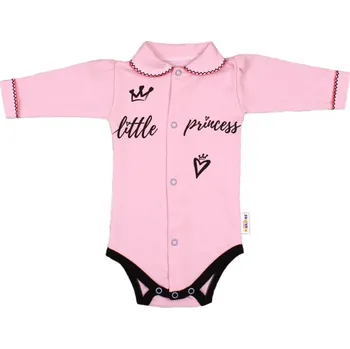 Dětská móda Baby Nellys Body dlouhý rukáv s límečkem, růžové Little Princess Velikost: 68 (3-6m)