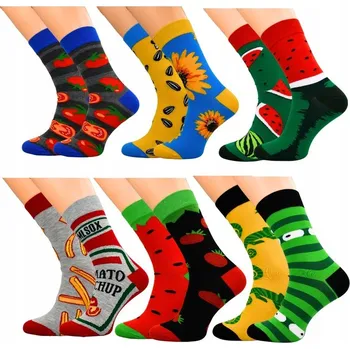 Pánské ponožky 6x PÁNSKÉ PONOŽKY Veselé BAREVNÉ Bavlněné ponožky 43-46