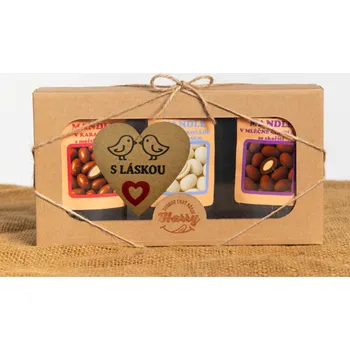 Dárková krabička Dárková sada sladkých mandlí 3ks s láskou Raffaelo (Dárková sada sladkých mandlí 3ks s láskou)