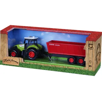 RAPPA Traktor plastový se zvukem a světlem s červenou vlečkou