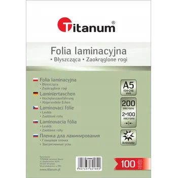 Laminovací fólie Laminovací Fólie A5 Titanum leskem
