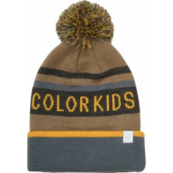 Pokrývka hlavy Colorkids Color Block čepice - 0 - hnědá | šedá - 54 cm