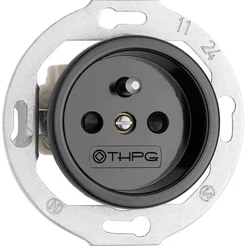 vypínač Porcelánová zásuvka černá modul