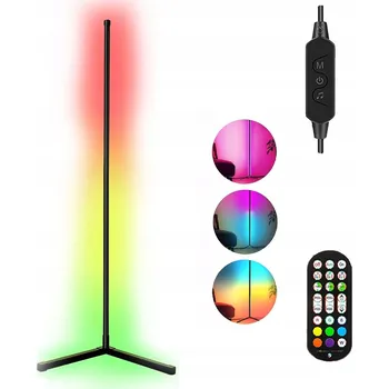 Stojací lampa PODLAHOVÁ ROHOVÁ LED STOJACÍ LAMPA RGB SMART APLIKACE DÁLKOVÝ OVLADAČ 165 cm