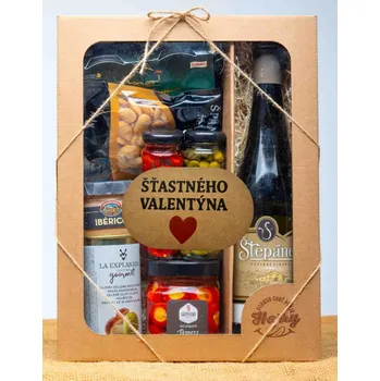 Dárková krabička VELKÁ DÁRKOVÁ SADA s BÍlým vínem šťastného Valentýna (VELKÁ DÁRKOVÁ SADA s BÍlým vínem šťastného Valentýna)