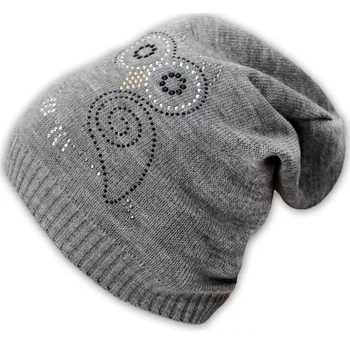 BABY NELLYS Jarní/podzimní čepice Sovička - šedý melírek Velikost koj oblečení: 110 (4-5r)