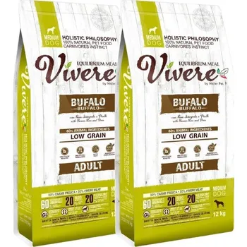 Krmivo pro psa VIVERE Adult Buffalo 2 x 12 kg