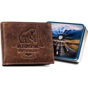 Peněženka Peterson pánská peněženka z přírodní kůže hnědá - muž