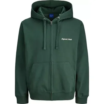 Oblečení a móda Velká pánská rozepínací mikina s kapucí Jack & Jones 12284162 zelená (5XL)