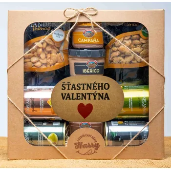 Dárková krabička VELKÁ DÁRKOVÁ SADA OLIVY+PAŠTIKY+MANDLE Šťastného Valentýna (VELKÁ DÁRKOVÁ SADA OLIVY+PAŠTIKY+MANDLE Šťastného Valentýna)