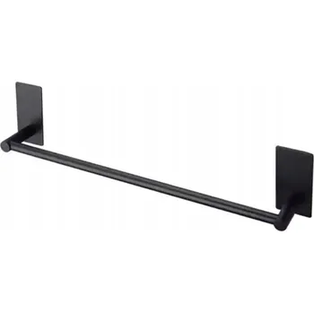 Věšák KOVOVÝ ČERNÝ VĚŠÁK DO KOUPELNY NA RUČNÍKY 40CM 4 HÁČKY