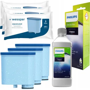 Kávovar 3x Wessper vodní filtr do kávovaru Philips Saeco + odvápňovač Philips