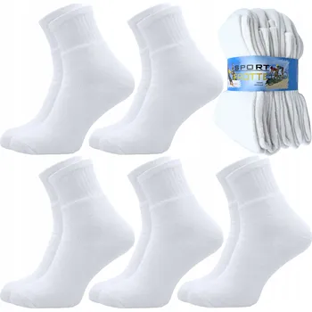 Pánské ponožky 5x DÁMSKÉ BÍLÉ BAVLNĚNÉ FROTÉ PONOŽKY 38-40