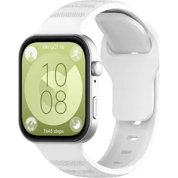 Příslušenství k chytrým hodinkám eses Silikonový vzorovaný řemínek pro Huawei Watch Fit 3, 4 a 4 Pro - Bílý
