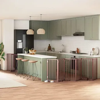 ohrádka pro psa zahrada-XL Zábrana pro psy s dvířky skládací 15 panelů hnědá 750 cm topol 3155552