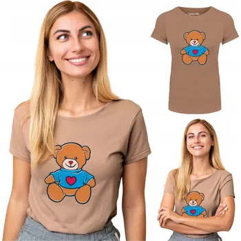 Dámské tričko Dámské tričko s medvídkem béžové, BAVLNA tričko Captain Mike L