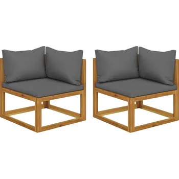 Zahradní pohovka zahrada-XL Sekční rohové pohovky 2 ks s poduškami masivní akáciové dřevo 318551