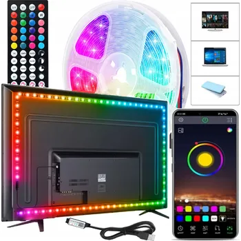 LED osvětlení LED pásek k TV 5 m USB RGB ovládání BLUETOOTH přes aplikaci