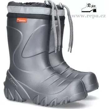 Dětská móda DEMAR MAMMUT dětské zateplené holínky stříbrné 28-29