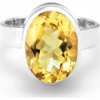 Prsten Stříbrný prsten (Ag 925/1000) s broušeným citrínem QAA, vel. kamene cca 15 x 12 mm (CI9083R)