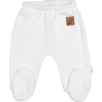 Kojenecké oblečení Baby Nellys Pletené kojenecké polodupačky Hand Made, bílé Velikost: 62 (2-3m)