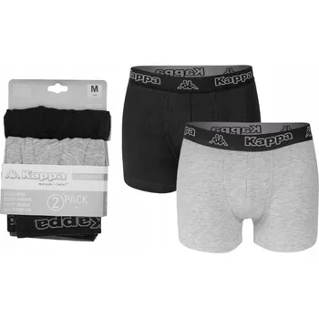 Boxerky Pánské boxerky KAPPA SOFT slipy sada 2 párů, bavlna černá, šedá, M