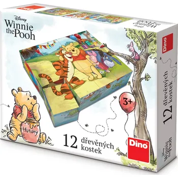 ostatní stavebnice Dřevěné licenční kostky Medvídek Pú – 12 kostek (12 kostek Dřevěné licenční kostky Medvídek Pú – 12 kostek Medvídek Pú)