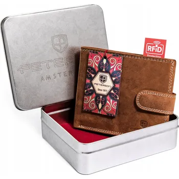 Peněženka Peterson peněženka z přírodní nubukové kůže hnědá - muž